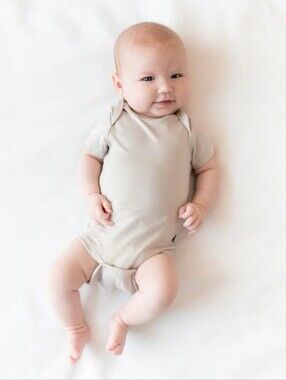NEW Kyte BABY Light Gray Short Sleeve Modal Bodysuit 3-6m